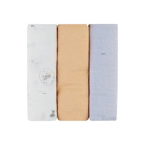 Kikkaboo Комплект 3 бр муселинови пелени 75х75 см Seally Me