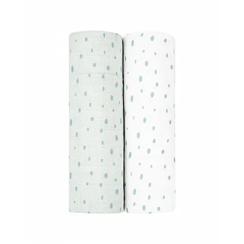 Kikkaboo Комплект 2бр муселинови пелени 80х80 см Dots Blue