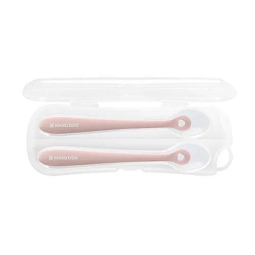 Kikkaboo Лъжици силиконови в кутия 2бр Blush
