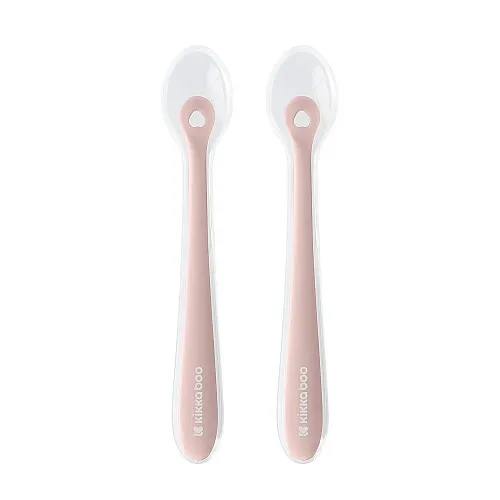 Kikkaboo Лъжици силиконови в кутия 2бр Blush