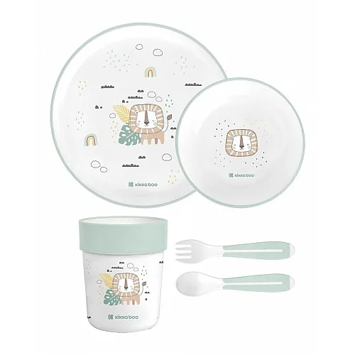 Kikkaboo Сет за хранене пластмаса Savanna Mint