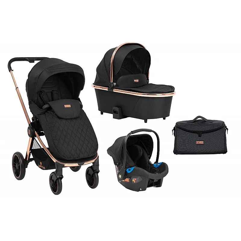 Kikkaboo Комбинирана количка 3в1 Vicenza Premium Black Kikkaboo Комбинирана количка 3в1 Vicenza Premium Black