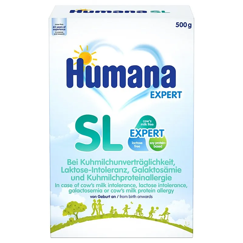 HUMANA SL Безмлечна диетична храна за специални медицински цели 0м+ 500г HUMANA SL Безмлечна диетична храна за специални медицински цели 0м+ 500г