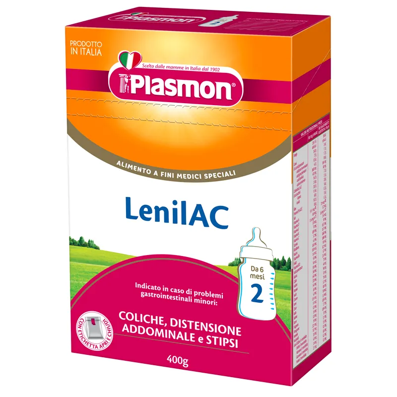 PLASMON LENILAC 2 Адаптирано мляко за диетотерапия при колики, подуване на корема и запек 6м+ 400г