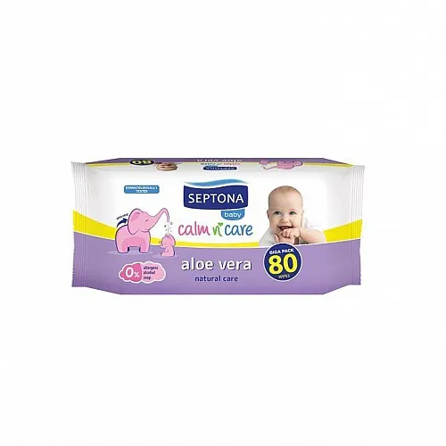 Septona Baby Calm n Care Мокри кърпи с алое вера 80бр.