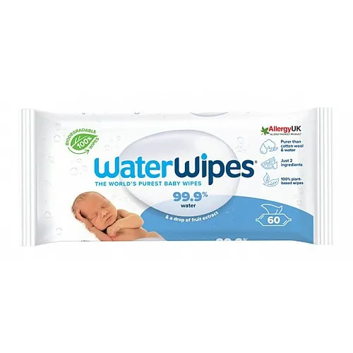 WaterWipes Влажни кърпи (99,9% ВОДА) 60бр.