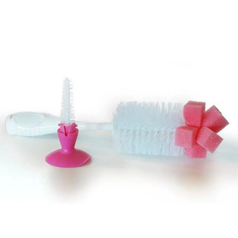 Cangaroo 2в1 Четка за шишета и биберони розов