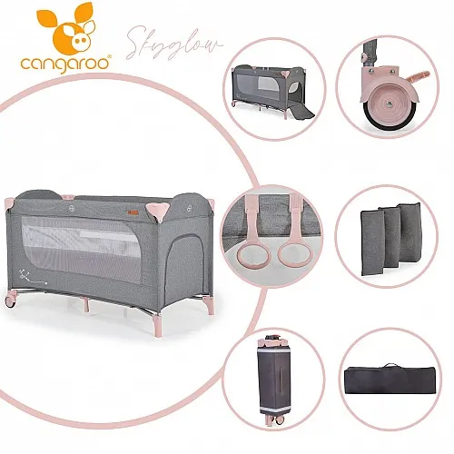 Cangaroo Детска кошара Skyglow 2 розов