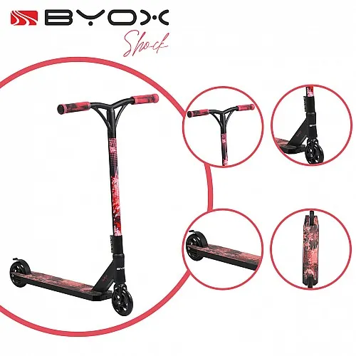 Byox Тротинетка Stunt Shock червен