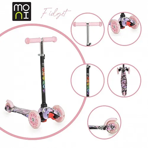 Moni Тротинетка Fidget розов