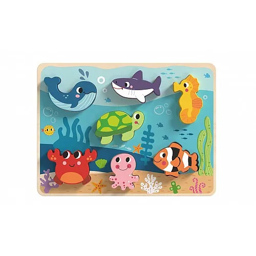 Tooky Toy Дървен пъзел 3D морско дъно TK265 - 8 части Tooky Toy Дървен пъзел 3D морско дъно TK265 - 8 части