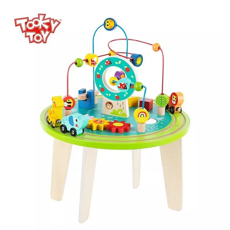 Tooky Toy Дървена активна маса TH712 - 7 части