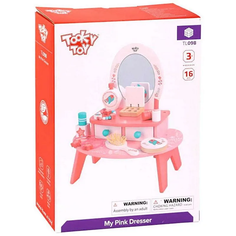 Tooky Toy Дървена тоалетка за разкрасяване TL098A - 16 части