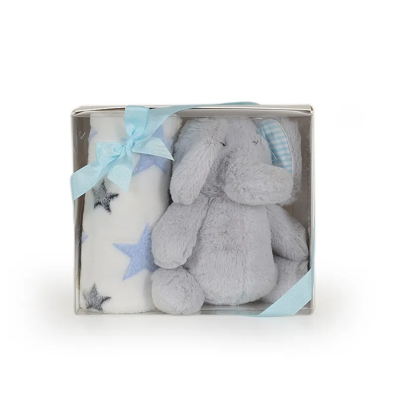 Cangaroo Бебешко одеяло 90/75 cm с играчка Elephant blue