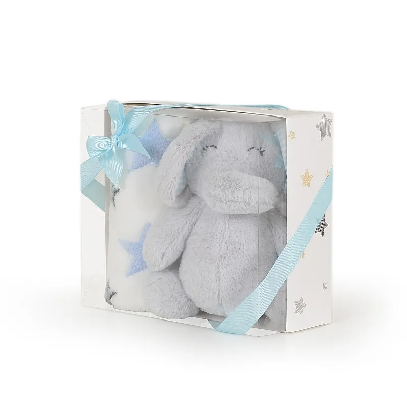 Cangaroo Бебешко одеяло 90/75 cm с играчка Elephant blue
