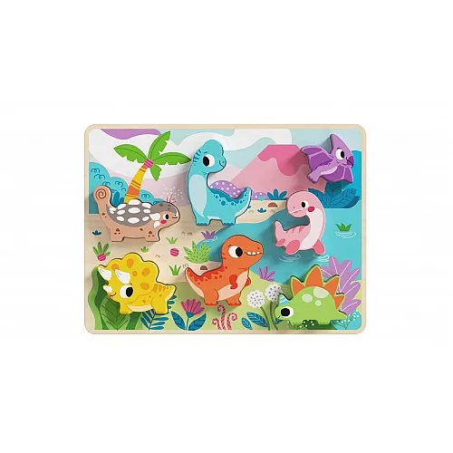 Tooky Toy Дървен пъзел 3D динозаври TH632