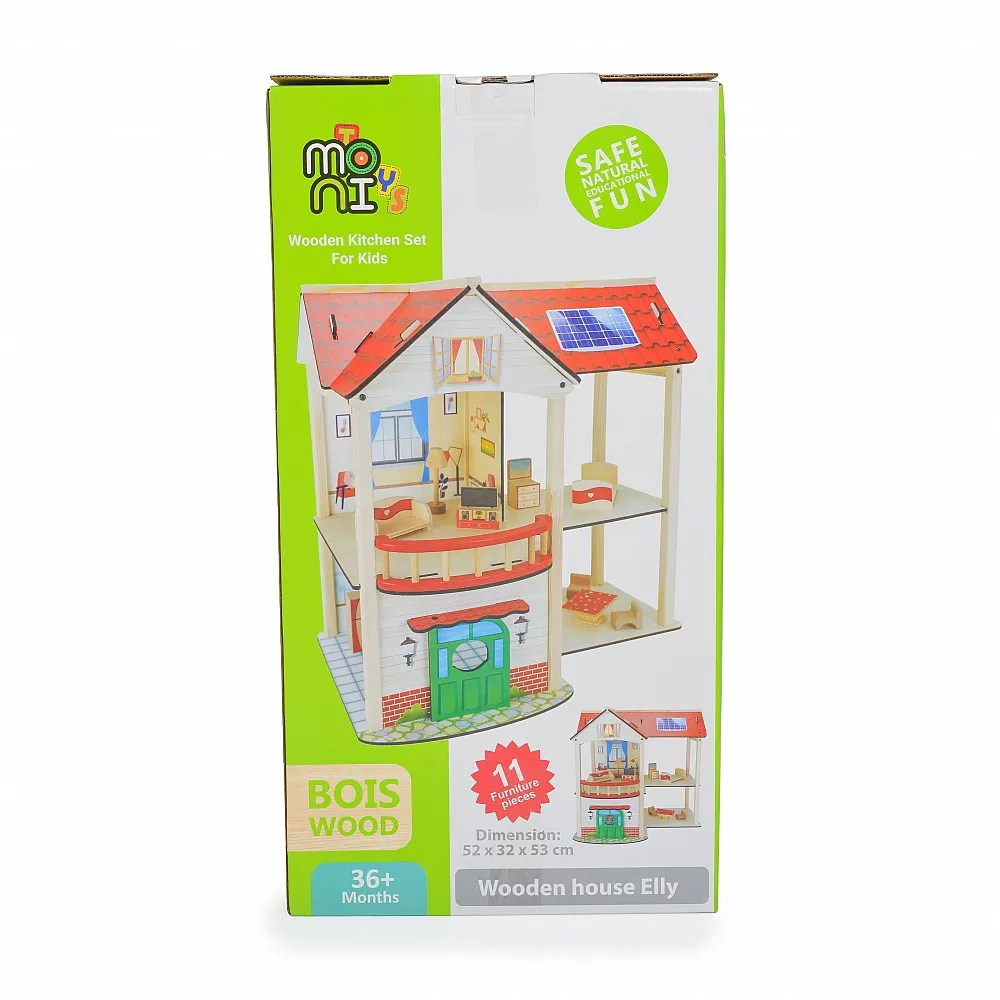 Moni Toys Дървена къща за кукли Elly - 109624
