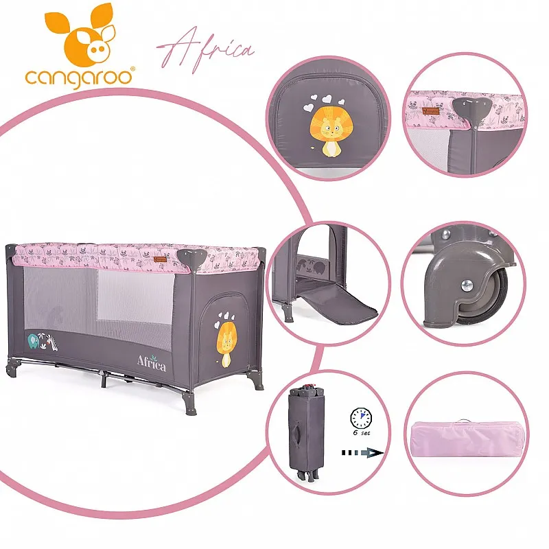 Cangaroo Детска кошара Africa розов