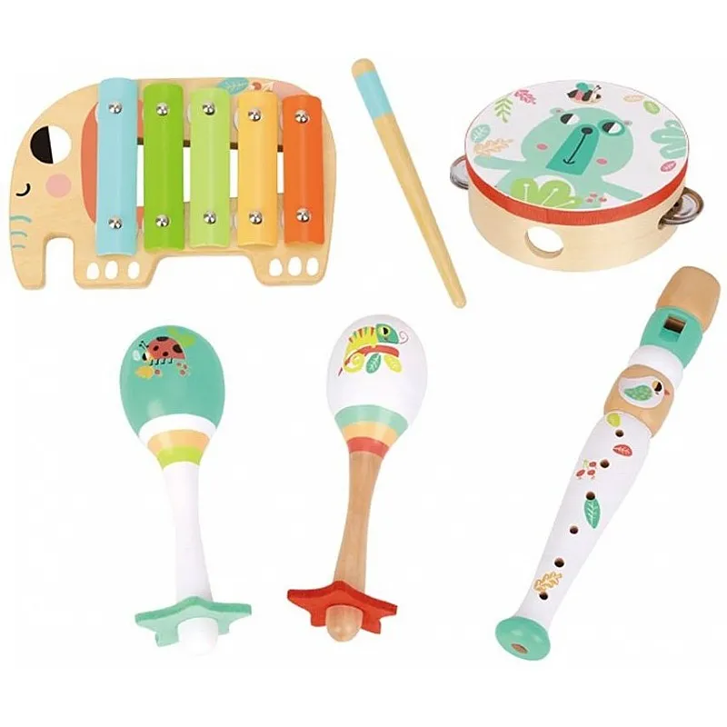 Tooky Toy Дървен музикален сет TF567 Tooky Toy Дървен музикален сет TF567