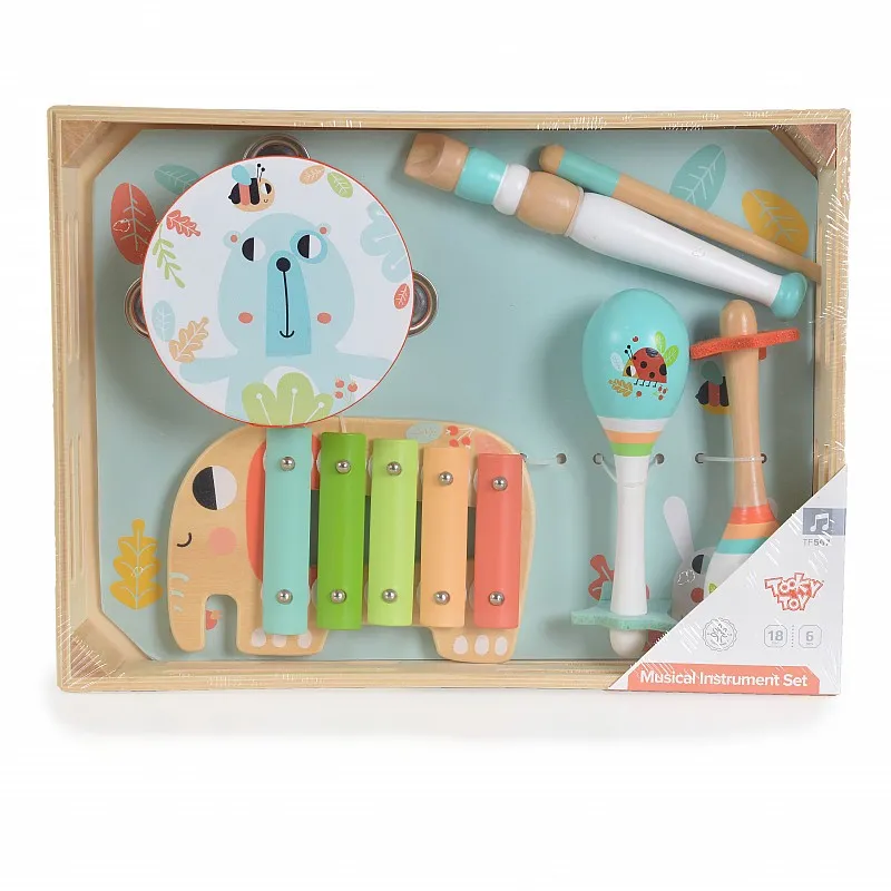 Tooky Toy Дървен музикален сет TF567 Tooky Toy Дървен музикален сет TF567