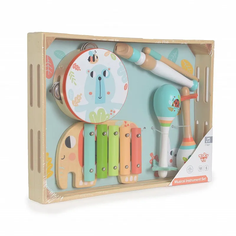 Tooky Toy Дървен музикален сет TF567 Tooky Toy Дървен музикален сет TF567