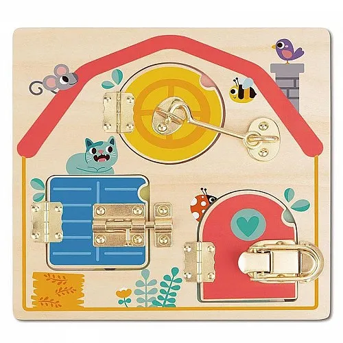 Tooky Toy Дървена активна дъска резета TH985