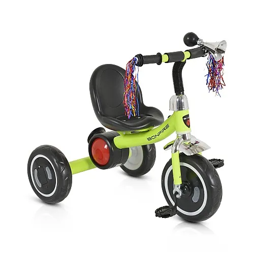 Byox Детска триколка Bonfire със светещи гуми зелен