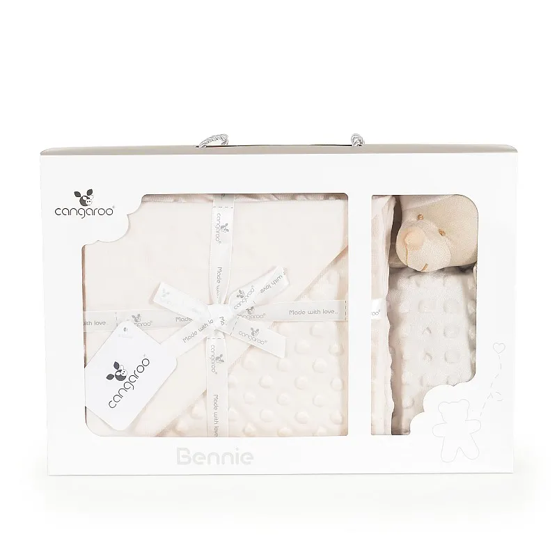 Cangaroo Одеяло 75/100 см с играчка Bennie бежов