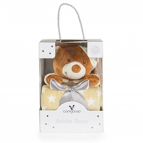 Cangaroo Одеяло 90/75 cm с играчка Addie Bear бежов