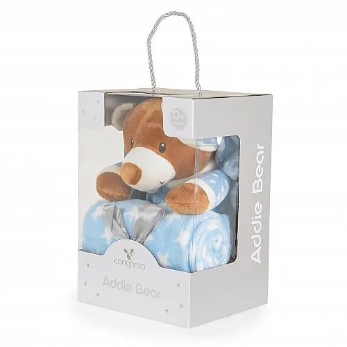 Cangaroo Одеяло 90/75 cm с играчка Addie Bear син