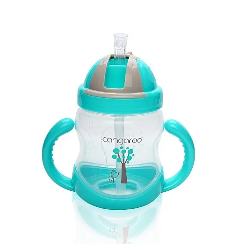 Cangaroo Чаша с пластмасова сламка 280ml C0582 син