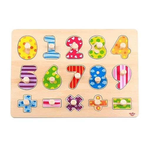 Tooky Toy Дървена образователна дъска с дървени цифри TY851