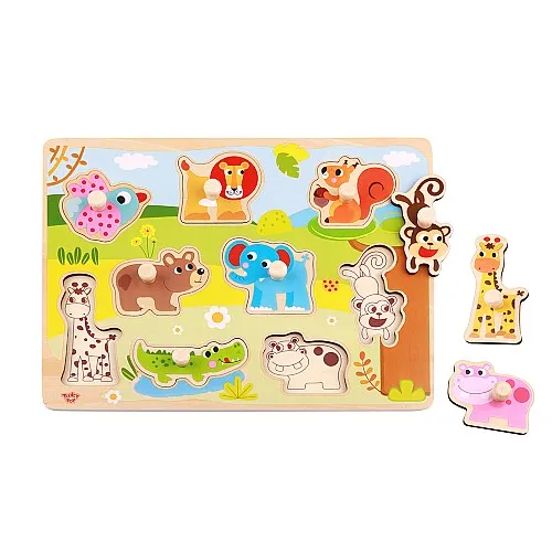 Tooky Toy Дървена образователна дъска с животни TY857