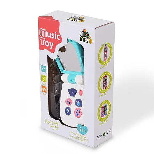 Moni Toys Бебешки музикален телефон с капаче Green K999-95B