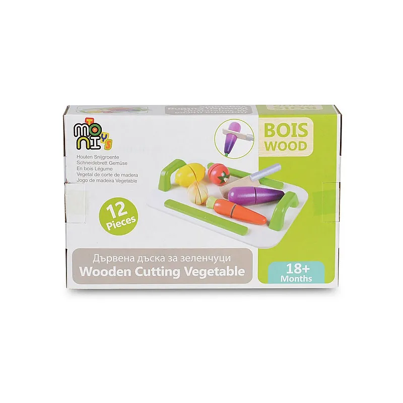 Moni Toys Дървена дъска за рязане зеленчуци 4308