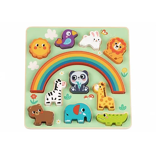 Дървен пъзел и игра за баланс Animals HP095