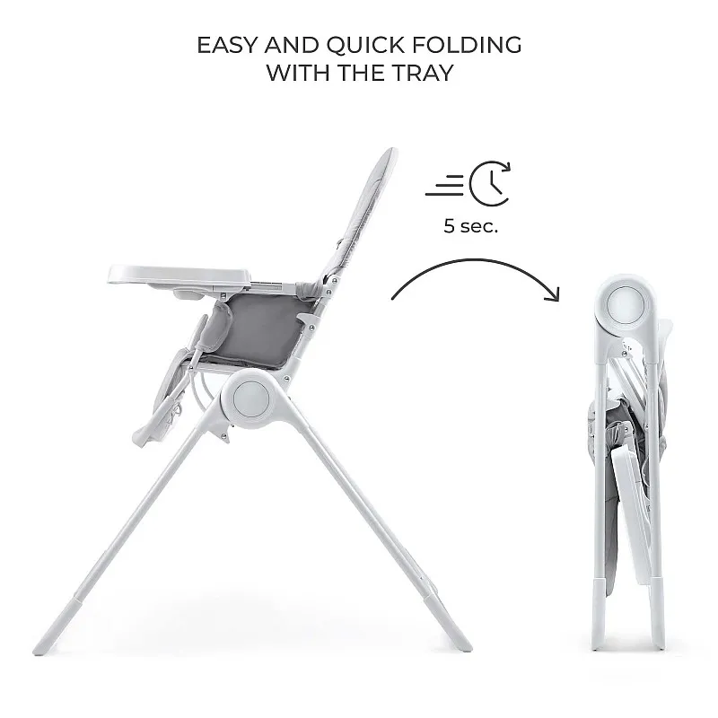 Kinderkraft BINCI столче за хранене LIGHT GREY