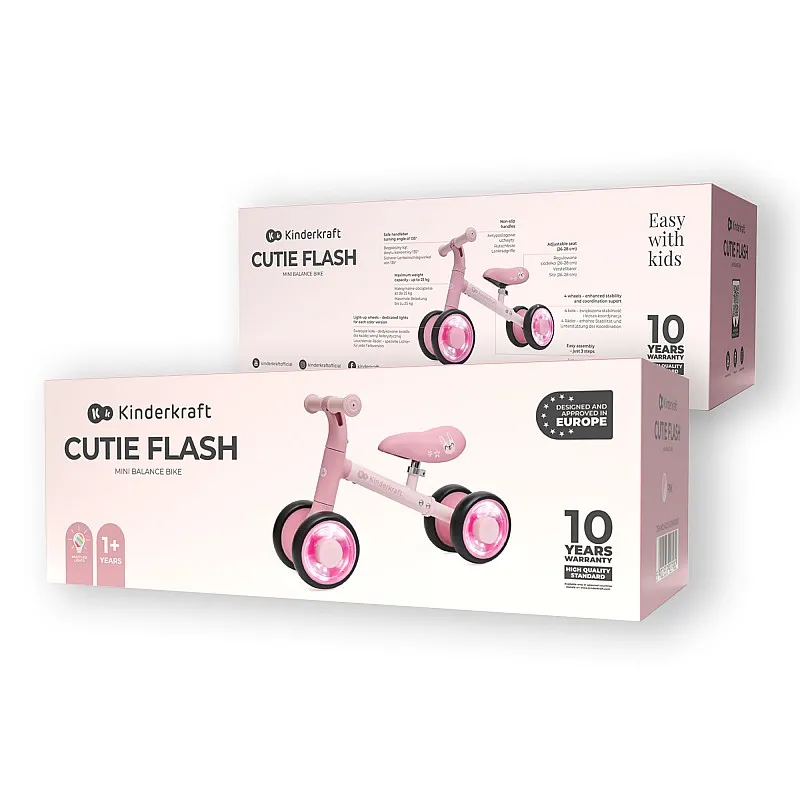 Kinderkraft CUTIE FLASH колело за баланс PINK