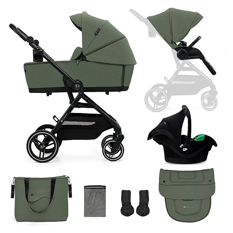 Kinderkraft YOXI бебешка количка 3в1 MYSTIC GREEN