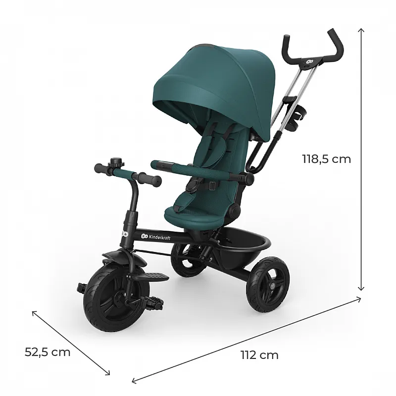 KinderKraft ASTON 2 PLUS триколка ЗЕЛЕНА