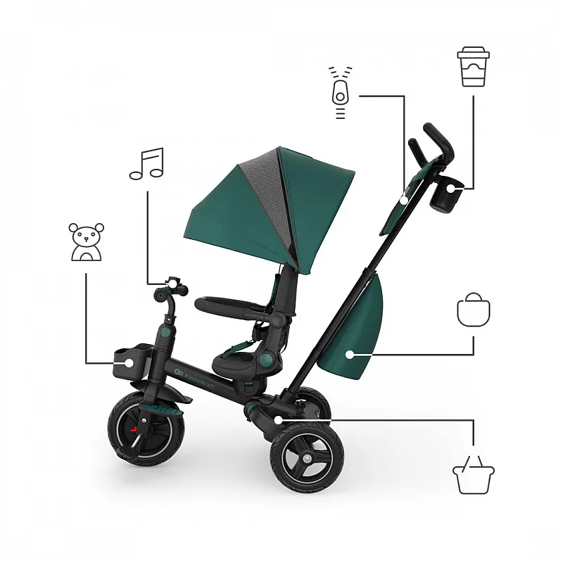 KinderKraft SPINSTEP 2 PLUS триколка ЗЕЛЕНА