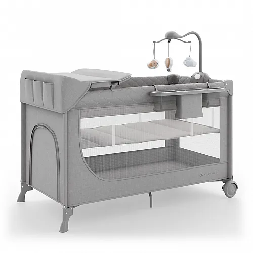 Kinderkraft LEODY UP сгъваема бебешка кошара с аксесоари GREY