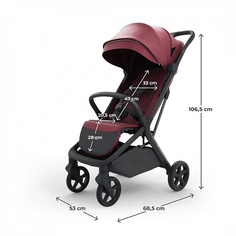 Kinderkraft NUBI 3 бебешка количка DARK RUBY