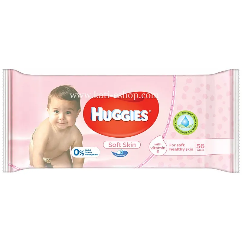 HUGGIES Мокри кърпички Soft 64бр.