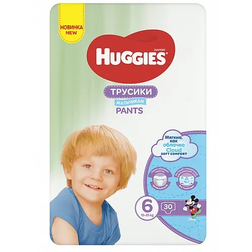 HUGGIES Памперс гащи за момче за еднократна употреба 6 15-25кг 30бр.