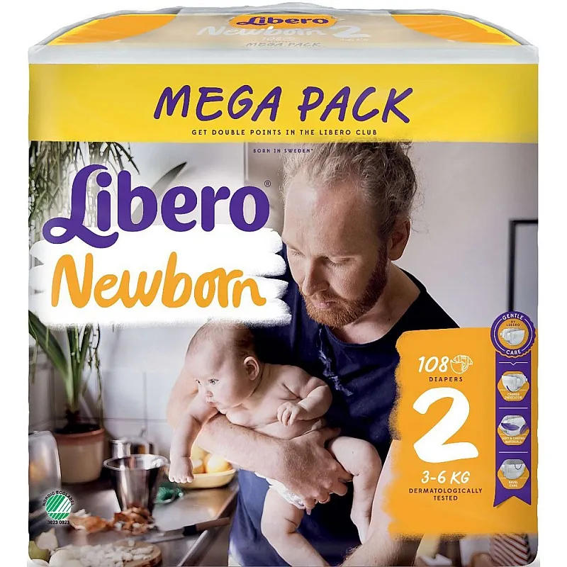 LIBERO NEWBORN 2 Пелени 3-6кг  104 бр.