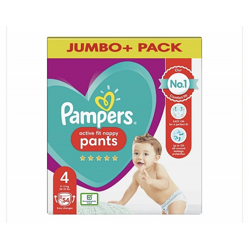 Pampers Гащички за еднократна употреба Active fit 4 9-15кг 54бр.