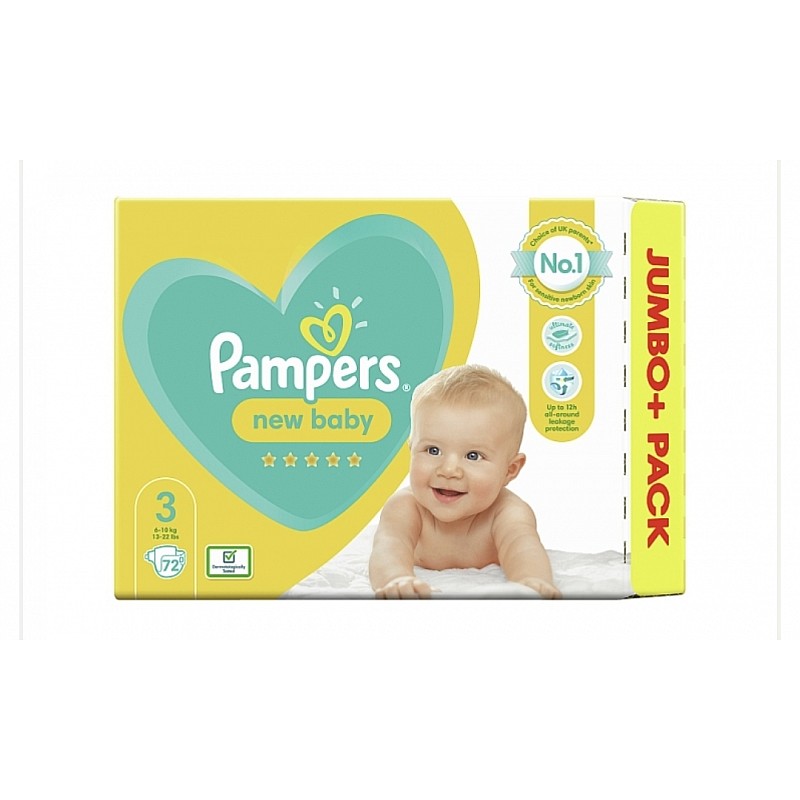Pampers Памперси New Baby 3 6-10кг 72бр.