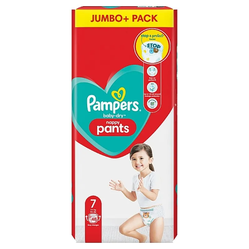 Pampers Гащички за еднократна употреба Jumbo Pack+ 7 17+кг 48бр.