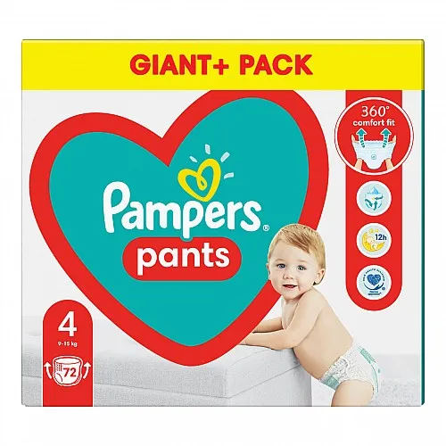 Pampers Гащички за еднократна употреба Giant Pack+ 4 Maxi 9-15 кг - 72бр.